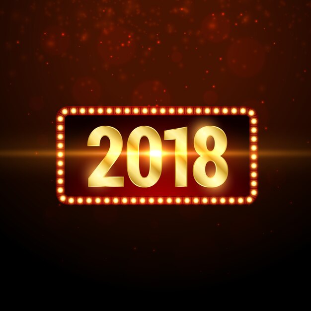 блестящий золотой 2018 с новым годом поздравительный фон дизайн