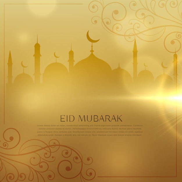 Красивый золотой фон для исламского фестиваля eid mubarak