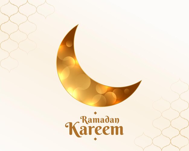 Shiny golden eid moon ramadan kareem background