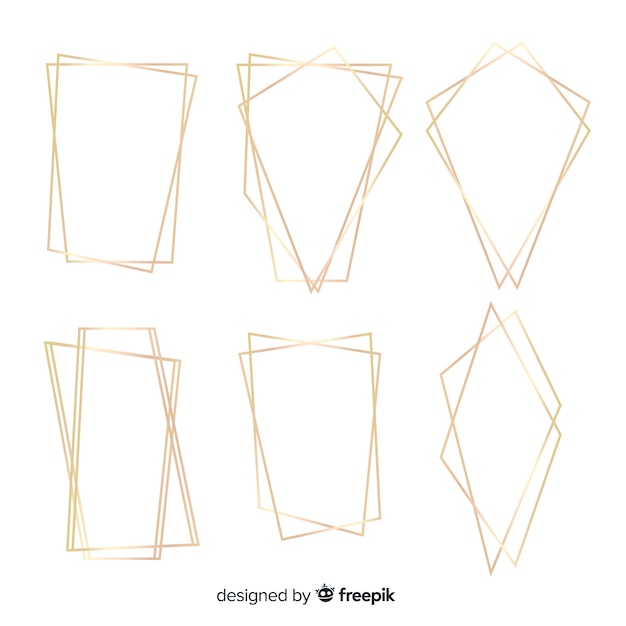 Free vector shiny golden frame pack