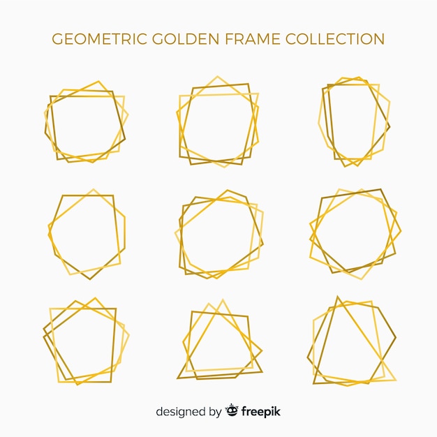 Free vector shiny golden frame pack