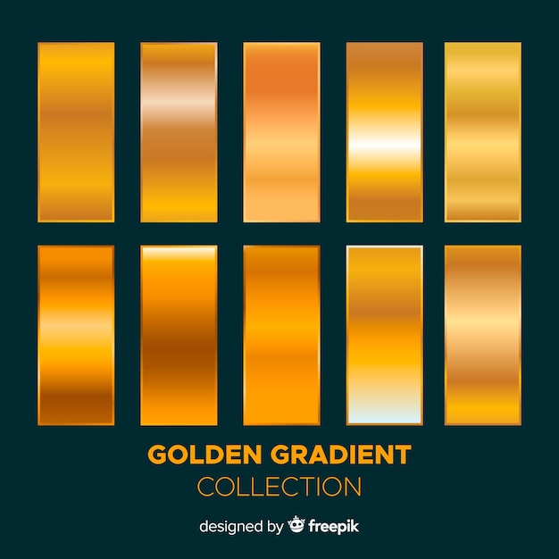 Бесплатное векторное изображение Блестящий золотой пакет градиента