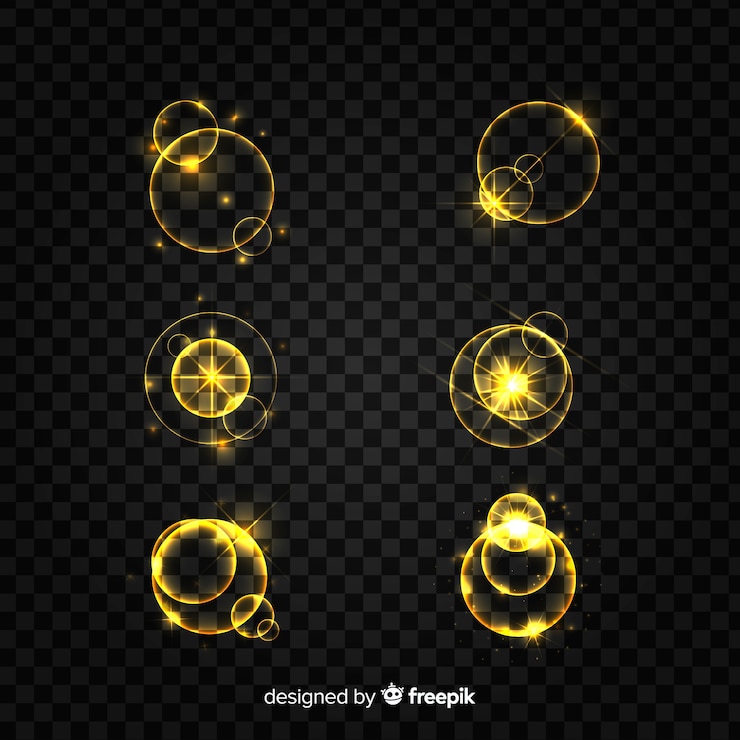 Free Vector shiny golden light effects collection