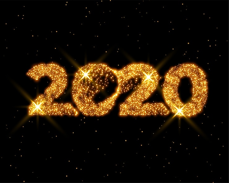 Free Vector shiny golden sparkle new year card design