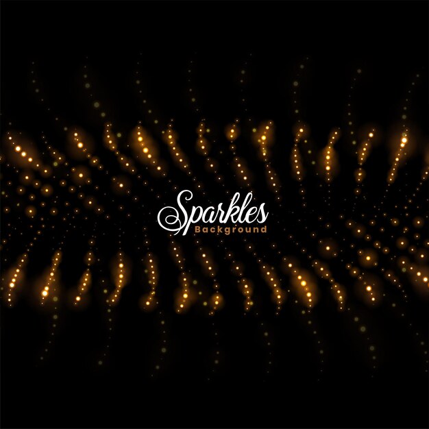 Shiny golden sparkles trails shimmering background