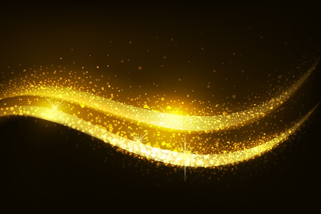 Free vector shiny golden wave background