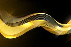 Free vector shiny golden wave background