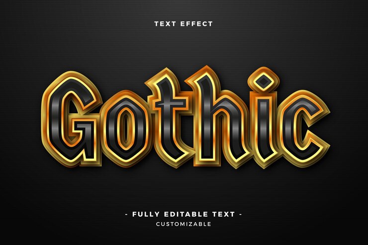 Free Vector shiny gothic text effect