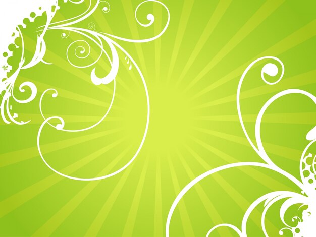 Shiny green floral background