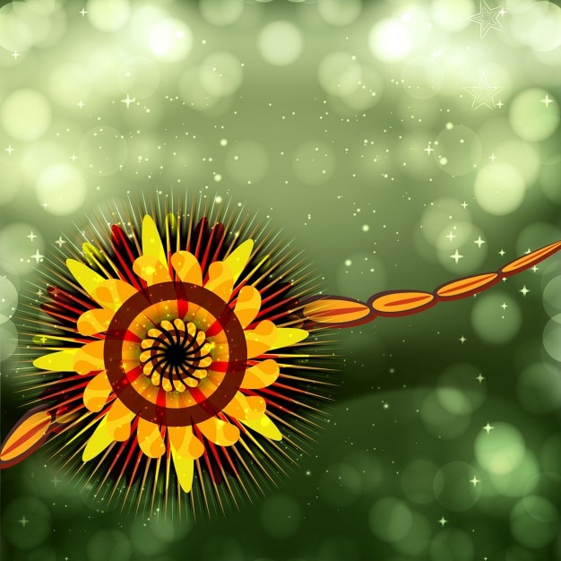 मुफ़्त वेक्टर shiny green raksha bandhan background