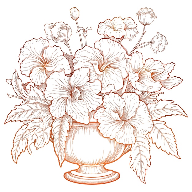 Free vector shiny hand sketch large floral arrangement deco