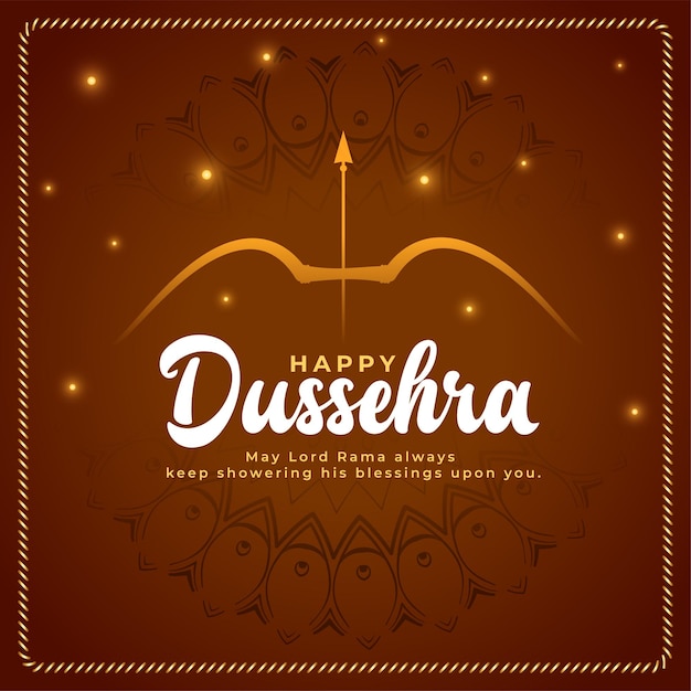 Free vector shiny happy dussehra wishes card background