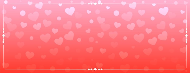 Vettore gratuito design di banner modello cuori lucidi