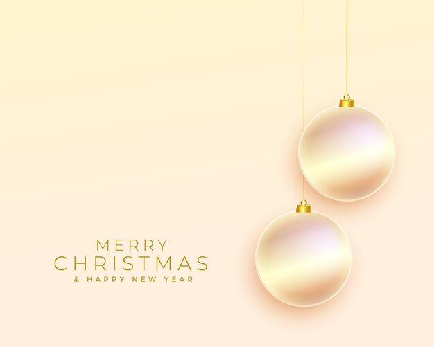 Shiny merry christmas greeting with balls decoration