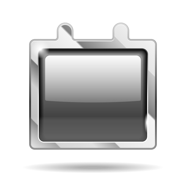 Shiny metal calendar icon