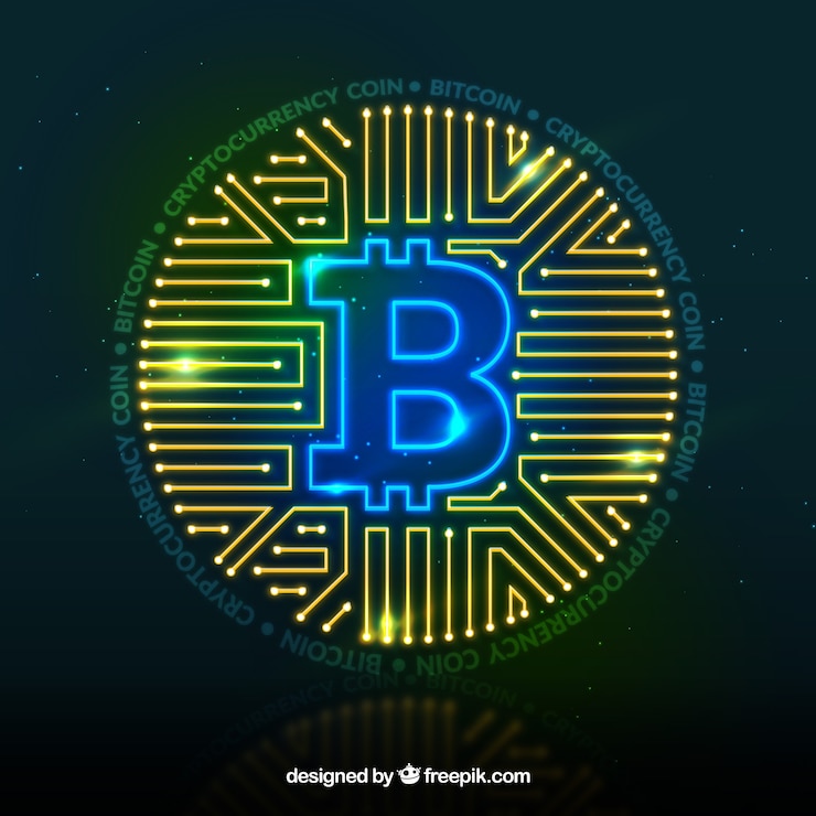 Free Vector shiny modern bitcoin background
