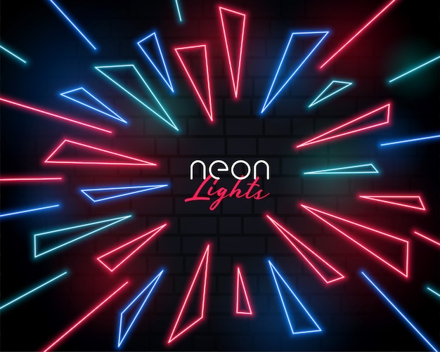 Free vector shiny neon light burst style abstract