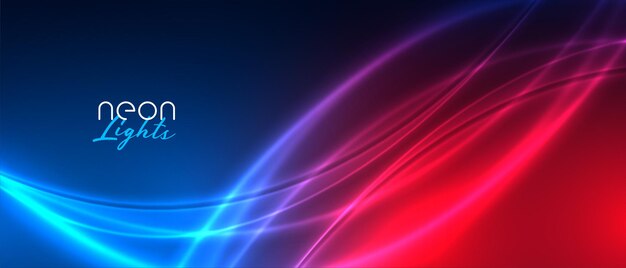 Shiny neon light streak red and blue background