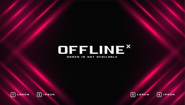 Vettore gratuito modello di banner di gioco offline lucido