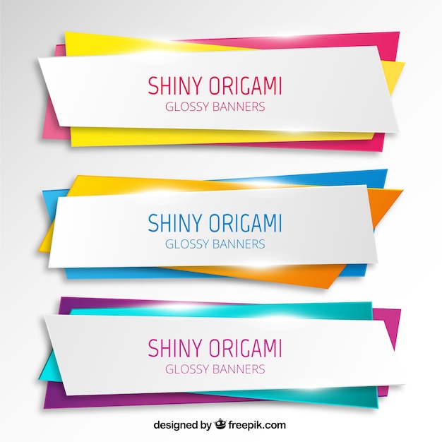 Shiny origami banners