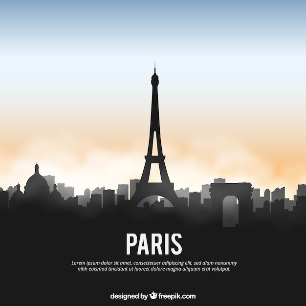 Free vector shiny paris skyline