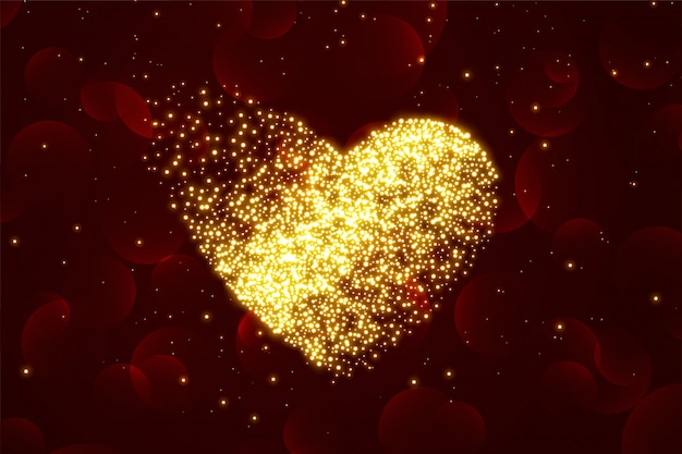 Free vector shiny particle hearts background for valentines day