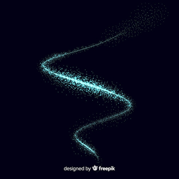 Free vector shiny particles spiral realistic style