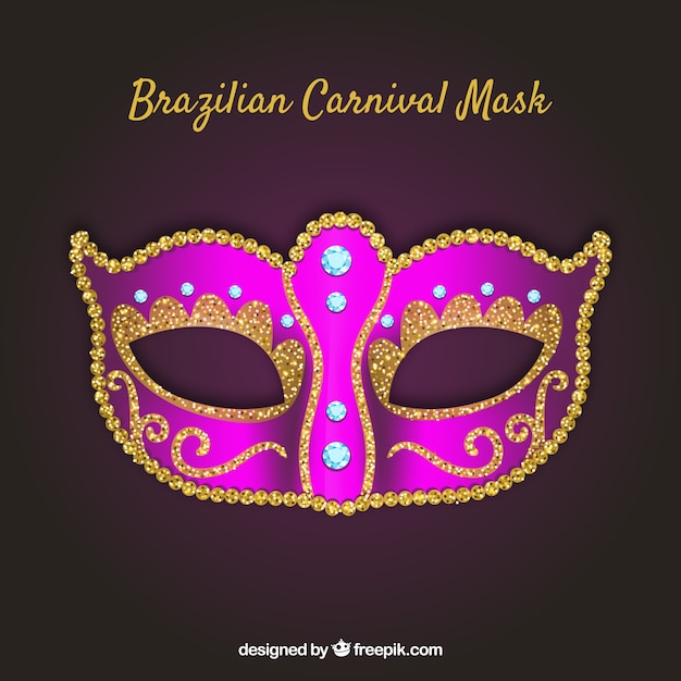 Блестящая розовая бразильская карнавальная маска