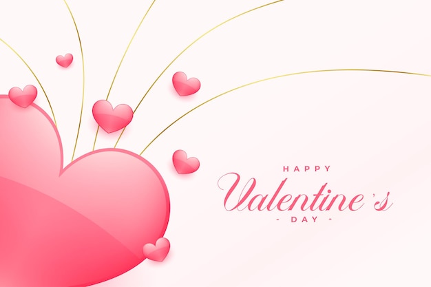 Shiny pink heart valentines day background