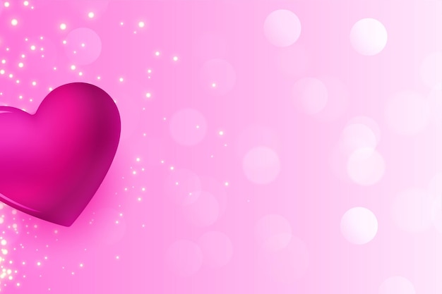 Бесплатное векторное изображение Блестящий розовый дизайн карты события дня святого валентина