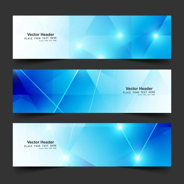 Shiny polygonal banners