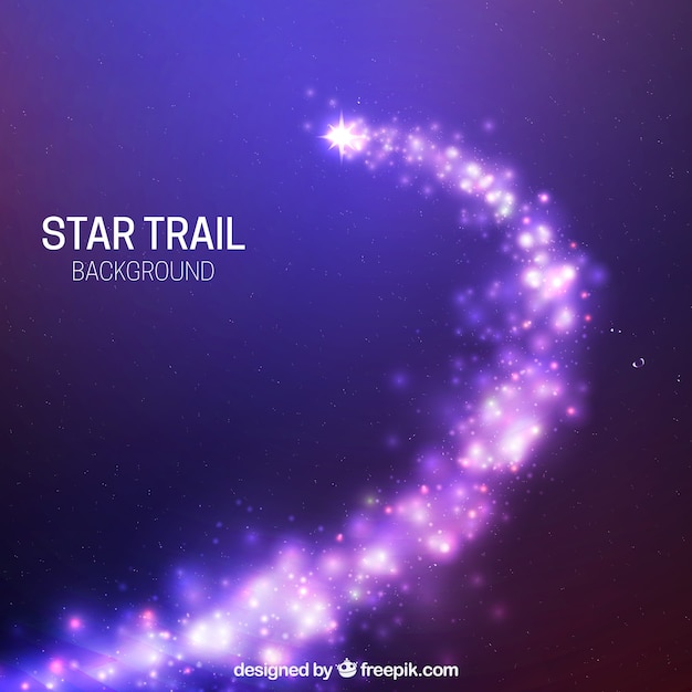 Shiny purple star trail background