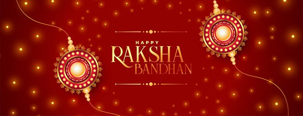 Shiny raksha bandhan festival wishes banner design
