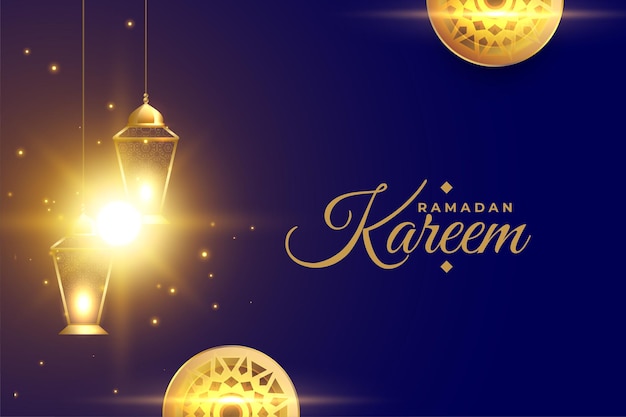 Блестящий фон рамадан карим со светящимся светом