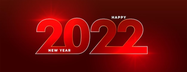 Free vector shiny red 2022 new year light effect celebration text background