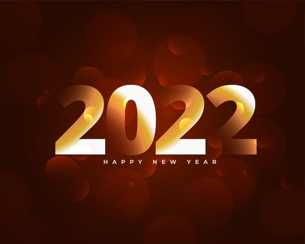 Shiny red golden happy new year 2022 background