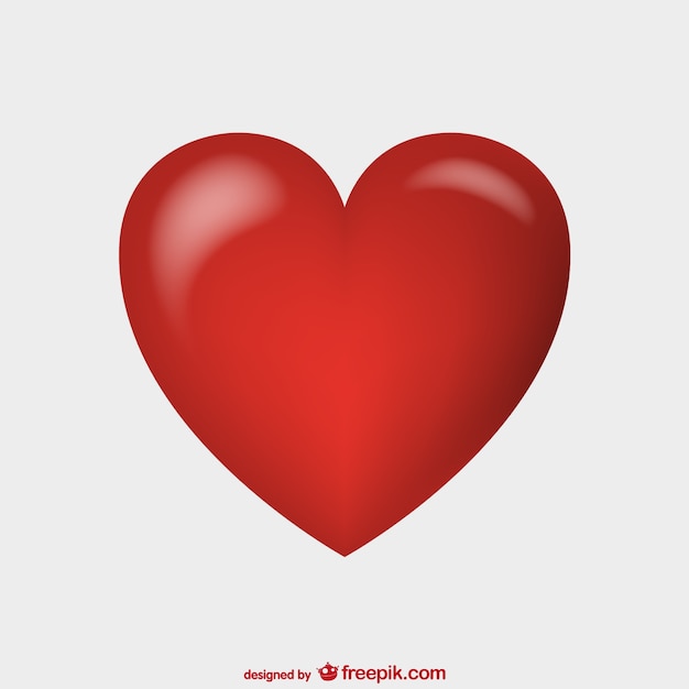Shiny red heart vector