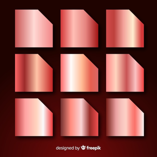 Free vector shiny rose gold gradient collection