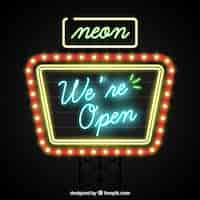 Free vector shiny signage made with neon lights