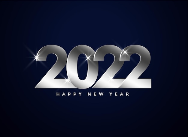 Free vector shiny silver 2022 text effect background design