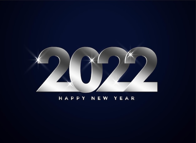 Shiny silver 2022 text effect background design