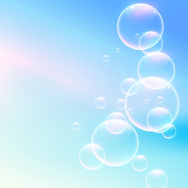 Free vector shiny soft water bubbles on blue background