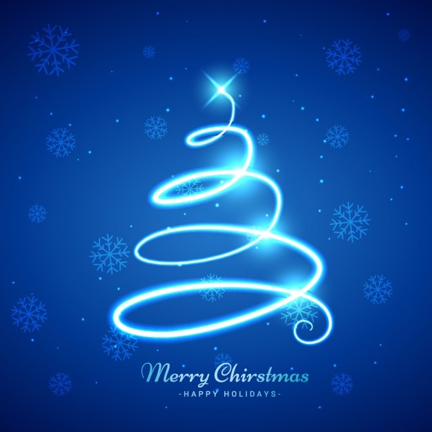 Shiny spiral christmas tree background