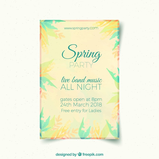 Free vector shiny spring party flyer