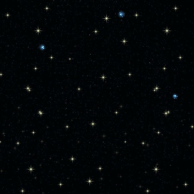 Shiny stars on black background