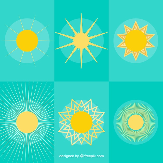 Free Vector shiny sun icons