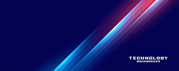 Free vector shiny technology glowing lines banner design vector illustration