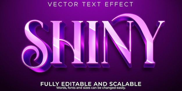Shiny text effect, editable fashion and glossy text style