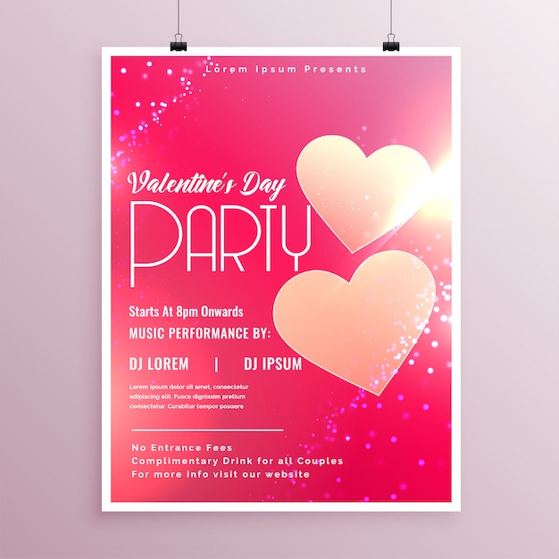 Shiny valentines day flyer design template