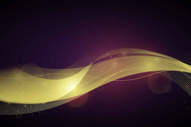 Free vector shiny wave background and bokeh